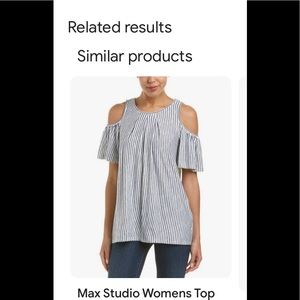 Women max studio white shoulder keyhole top Large